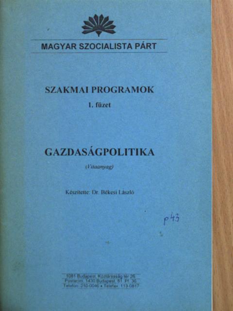 Dr. Békési László - Gazdaságpolitika [antikvár]