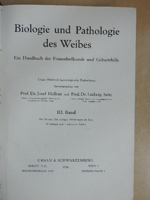 Biologie und Pathologie des Weibes III. [antikvár]