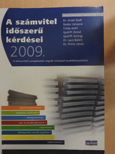 Bodor Jánosné - A számvitel időszerű kérdései 2009 [antikvár]