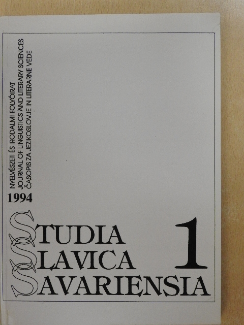 Cs. Jónás Erzsébet - Studia Slavica Savariensia 1994./1 [antikvár]