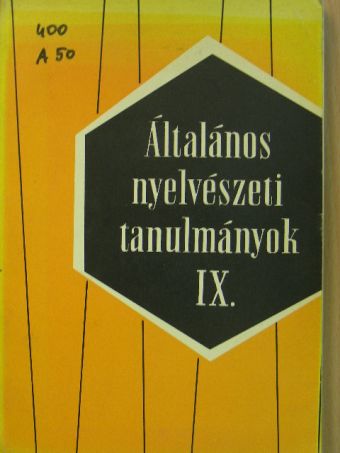 Balázs János - Általános nyelvészeti tanulmányok IX. [antikvár]