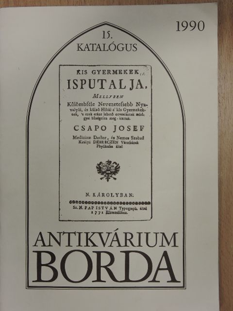 Borda Antikvárium 15. katalógus [antikvár]