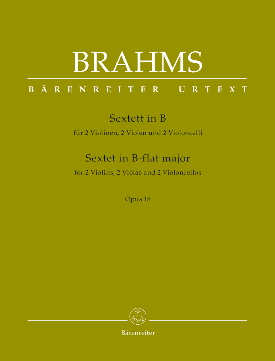 BRAHMS... - SEXTETT IN B FÜR 2 VIOLINEN, 2 VIOLEN & 2 VIOLONCELLI OP.18, STIMMEN URTEXT