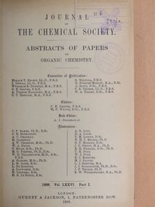 A. C. Chapman - Journal of the Chemical Society 1899/I. [antikvár]