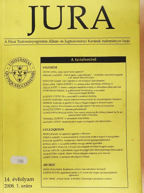 Ádám Antal - Jura 2008/1. [antikvár]
