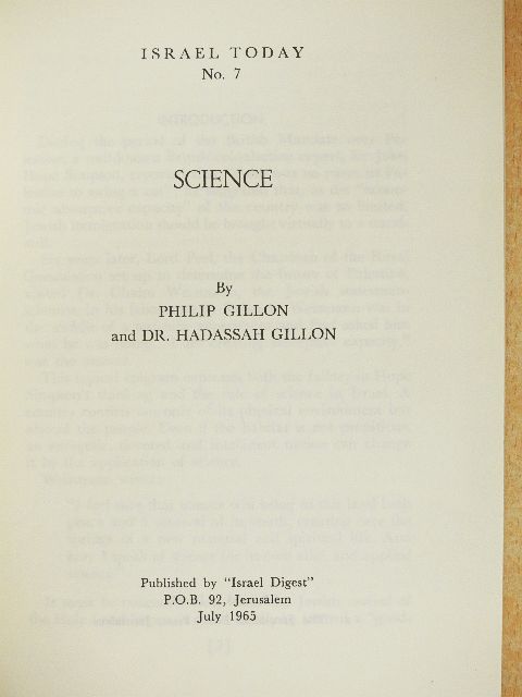 Dr. Hadassah Gillon - Science [antikvár]