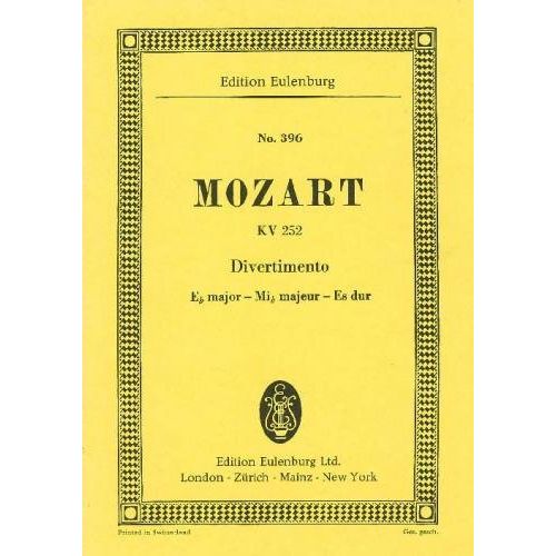 MOZART, W,A, - DIVERTIMENTO Eb MAJOR KV 252 TASCHENPARTITUR, ANTIKVÁR PÉLDÁNY