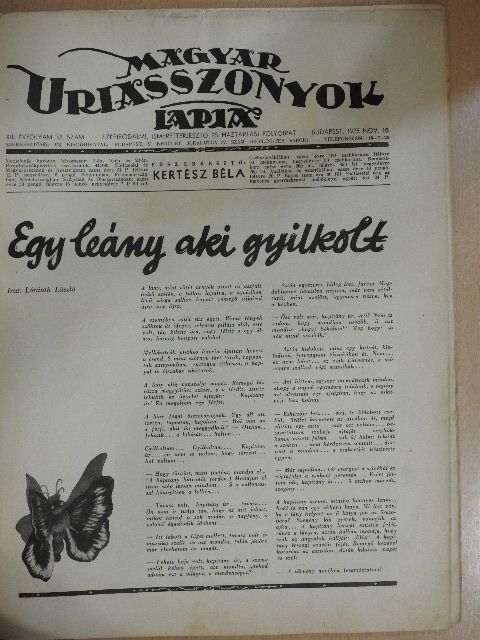 Farkasházy György - Magyar Uriasszonyok Lapja 1935. november 10. [antikvár]