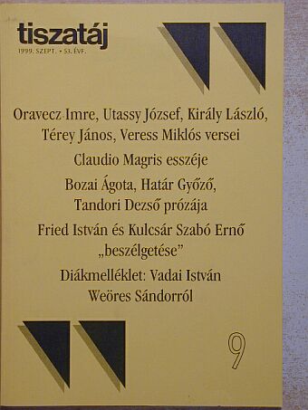 Bozai Ágota - Tiszatáj 1999. szeptember [antikvár]