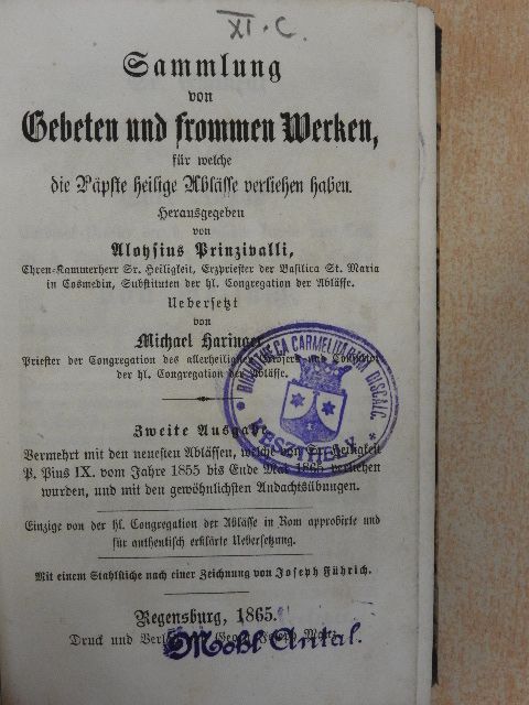 Sammlung von Gebeten und frommen Werken (gótbetűs) [antikvár]