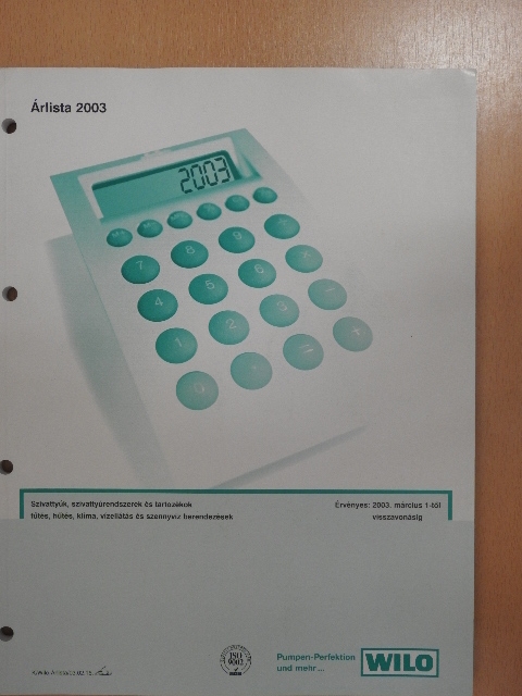 Árlista 2003 [antikvár]