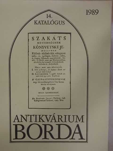 Borda Antikvárium 14. katalógus [antikvár]
