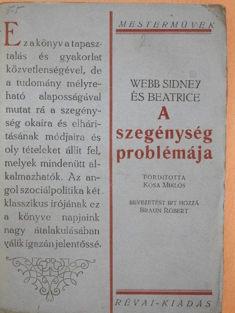 Beatrice Webb - A szegénység problémája [antikvár]