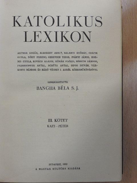 Katolikus lexikon III. (töredék) [antikvár]