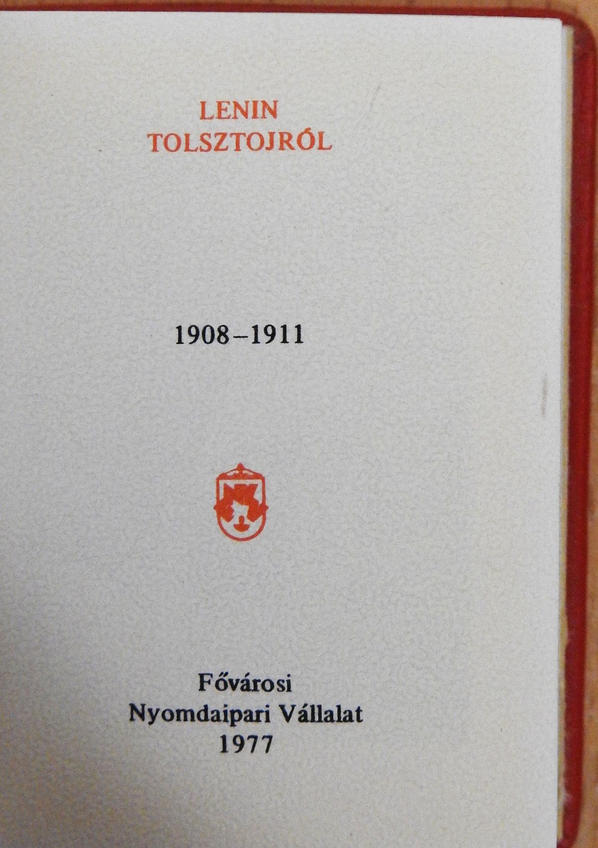 Lenin - Tolsztojról (minikönyv) [antikvár]