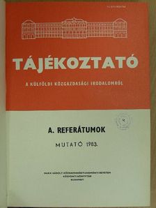 Tájékoztató a külföldi közgazdasági irodalomról 1983/1-6. (fél évfolyam) [antikvár]