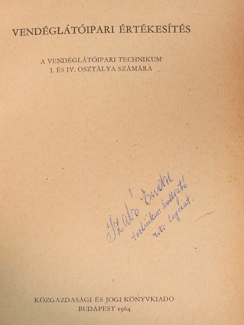 Dr. Ketter László - Vendéglátóipari értékesítés [antikvár]