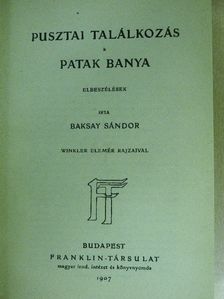 Baksay Sándor - Pusztai találkozás/Patak banya [antikvár]