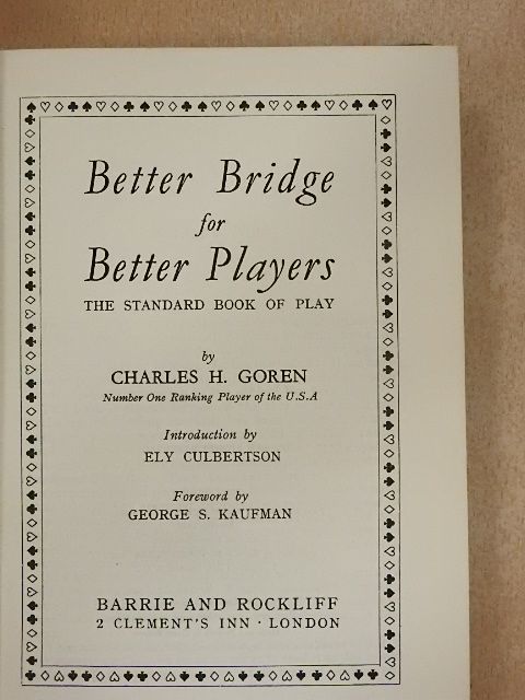 Charles H. Goren - Better Bridge for Better Players [antikvár]
