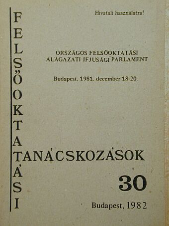 Országos Felsőoktatási Alágazati Ifjusági Parlament [antikvár]