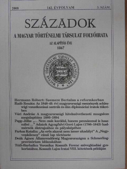 Farkas Katalin - Századok 2008/3. [antikvár]