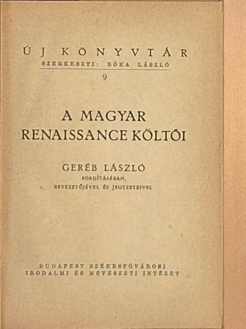Bocatius János - A magyar renaissance költői [antikvár]
