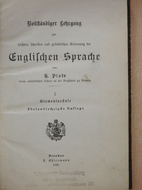 H. Plate - Englischen Sprache I. (gótbetűs) [antikvár]