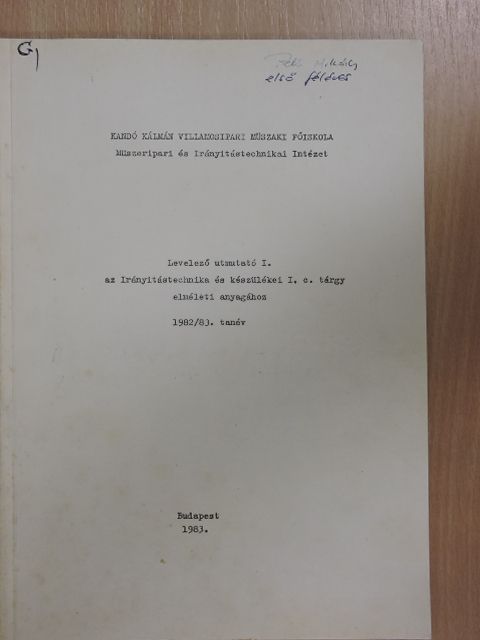 Dr. Csáki Frigyes - Levelező útmutató I. [antikvár]