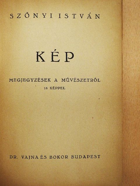 Szőnyi István - Kép [antikvár]