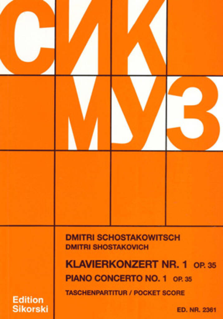 SOSZTAKOVICS / SCHOSTAKOWITSCH - KLAVIERKONZERT NR.1 OP.35, TASCHENPARTITUR