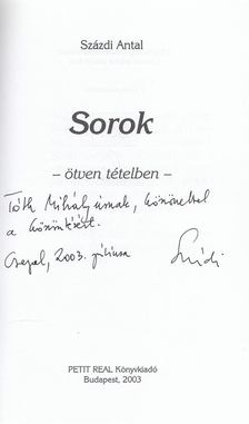 Százdi Antal - Sorok (dedikált) [antikvár]