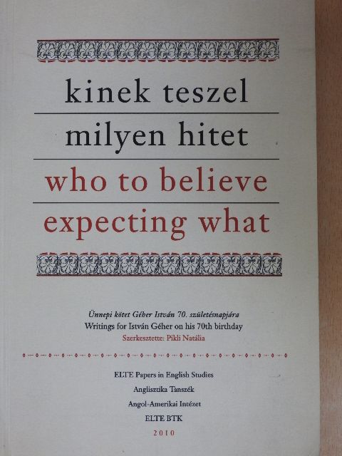 Földváry Kinga - Kinek teszel milyen hitet [antikvár]