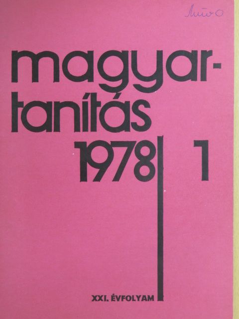 Csákvári József - Magyartanítás 1978/1. [antikvár]