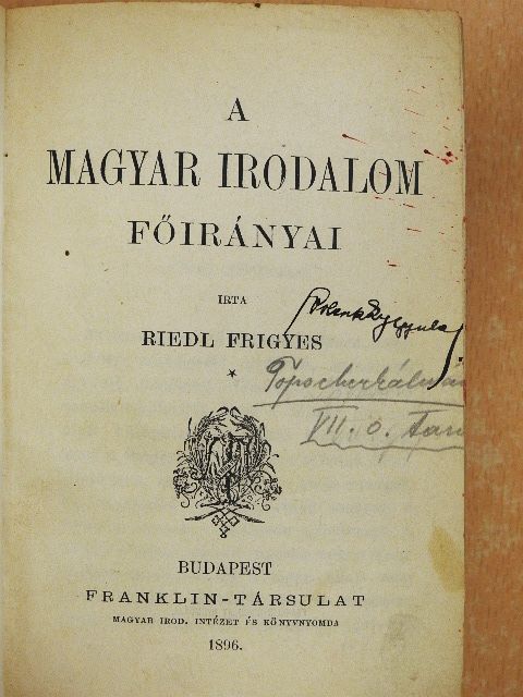 Fenini Caesar - A magyar irodalom főirányai/Az olasz irodalom rövid története/Az eszmény a művészetben/Élet és irodalom/A pápaság [antikvár]