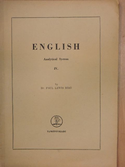 Dr. Biró Lajos Pál - English IV. [antikvár]