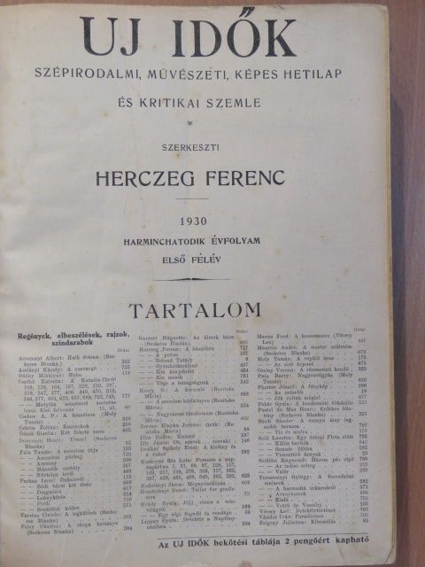 Adorján Andor - Uj Idők 1930. (nem teljes évfolyam) [antikvár]