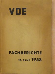 F. Moeller - VDE Fachberichte 20/1958 [antikvár]