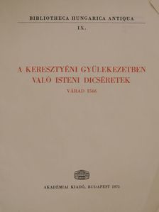 A keresztyéni gyülekezetben való isteni dicséretek - Kísérőfüzet [antikvár]