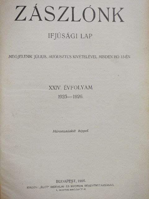 Ajtai Kálmán - Zászlónk 1925.-1926. (nem teljes évfolyam) (rossz állapotú) [antikvár]