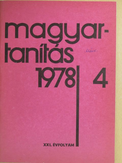 Csákvári József - Magyartanítás 1978/4. [antikvár]