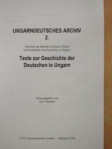 Karl Manherz - Texte zur Geschichte der Deutschen in Ungarn [antikvár]