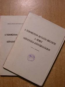 A tudományos kutatás helyzete a Német Szövetségi Köztársaságban I-II. [antikvár]