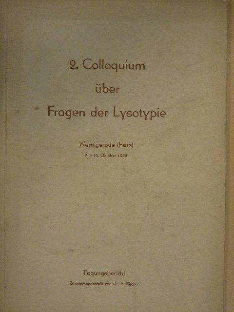 G. Seidel - 2. Colloquium über Fragen der Lysotypie [antikvár]