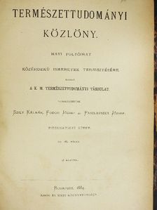 Apáthy I. - Természettudományi Közlöny 1884. január-december [antikvár]