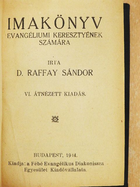 D. Raffay Sándor - Imakönyv [antikvár]