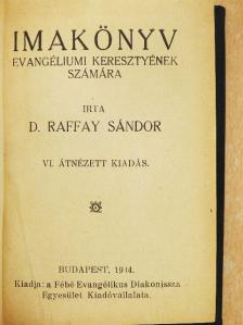 D. Raffay Sándor - Imakönyv [antikvár]