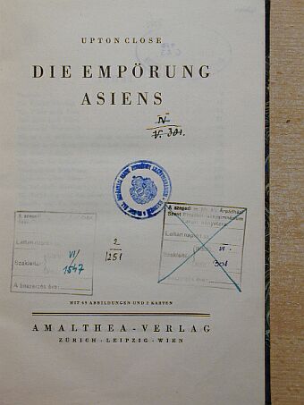 Upton Close - Die Empörung Asiens [antikvár]