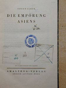 Upton Close - Die Empörung Asiens [antikvár]
