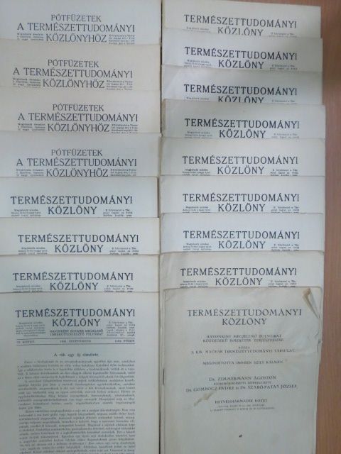Aujeszky L. - Természettudományi Közlöny 1941. január-december/Pótfüzetek a Természettudományi Közlönyhöz 1941. január-december [antikvár]