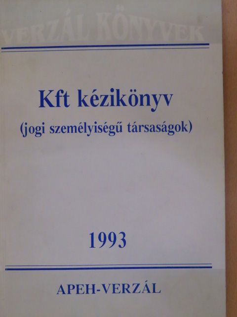 Dr. Baranyai László - Kft kézikönyv 1993 [antikvár]